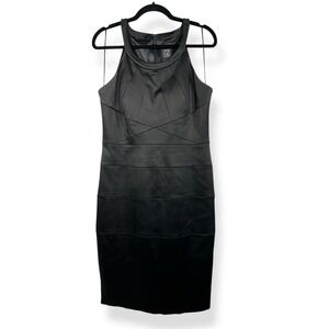 JAX Black Sheath Dress Womens Size 14 Black Boat Neck Cap Sleeveless EUC